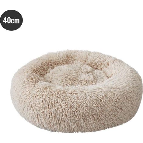 Round basket for dogs and cats in soft and comfortable plush Donut cat warm soft bed for puppies to sleep in winter (1/5)
