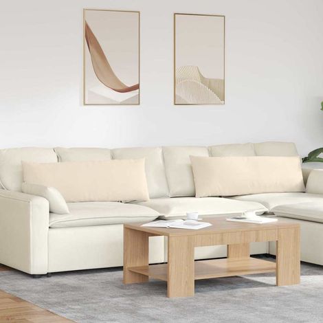 Sofakissen 2 Stück Beige 120 x 40 cm Stoff