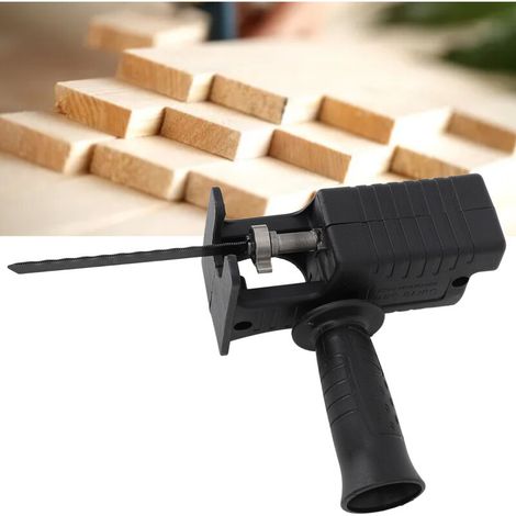 [Adaptateur] Adaptateur multifonction pour scie alternative et à chantourner électrique ABS et acier pour tout bois PVC métal avec 3 lames + poignée