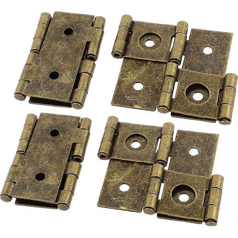 Charnières de porte pliantes double action en bronze rétro 46 x 54 mm, quincaillerie métallique durable, lot de 4 (1/3)