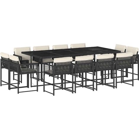 Maison Exclusive - Set comedor de jardín con cojines 13 pzas ratá