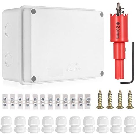 IP65 Junction Box Electrical Distribution Box White Surface Mount ABS Cable Box Electrical Junction Box Control 150x110x70 (1/5)