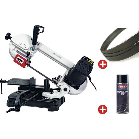 Torros – Scie à ruban portable à métaux 0-60° – Capacité de coupe ronde 125 mm – Moteur à faible bruit – 3 lames de scie incluses (1/5)