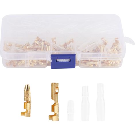 Connecteurs Électriques Ortviai 3,5mm Laiton Étame 120pcs Mâles Femelles avec Gaine PVC Isolante Kit Complet Boîte Rangement (1/5)