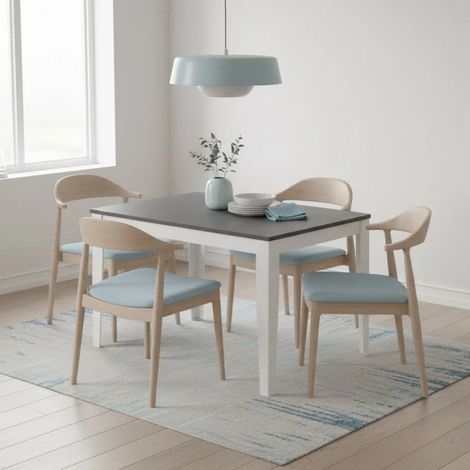 Moon, Tavolo allungabile con top in Melaminico Cemento grigio (80cm X 130/290cm H. 76cm) Made in Italy  Duzzle (1/5)