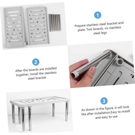 Allecto plus – Ausziehbarer Schrankorganizer für Küche und Bad – Grau (1/4)
