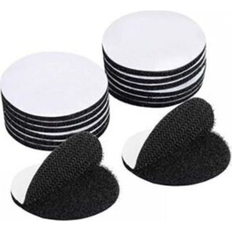 Autocollant Scratch Double Face Noir – 15 Pièces Rondes 5 cm, Adhésif Extra Fort pour Fixation Réversible (1/5)