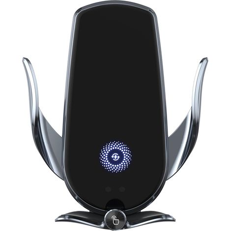 Supporto wireless per cellulare da auto migliorato, auto-agganciante, ricarica rapida, compatibile con iPhone e Android (argento) (1/5)