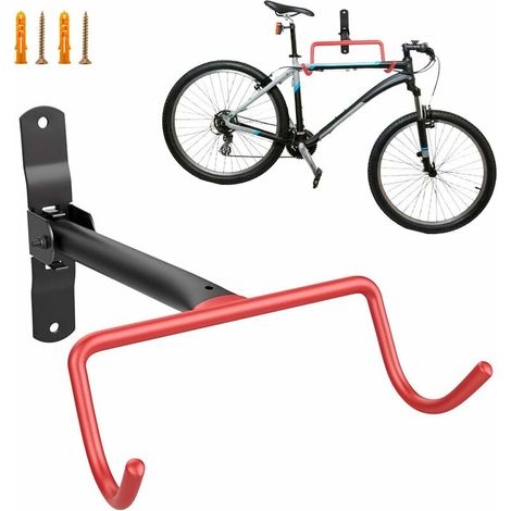 Wall Mounted Bike Rack, Heavy Duty Garage Storage Utility Hooks, Horizontal Hitch with Non-Slip Rubber Layer, Storage Systems Hooks - Orange (1/5)
