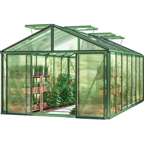 GFP Serra Asteria 25 Premium 311 x 534 cm, lastre a doppia parete spesse 16 mm, colore verde muschio