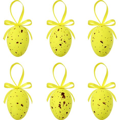 Uova di quaglia in polistirolo da appendere, set da 6, Pasqua