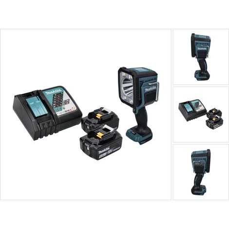 Makita DML 812 RT Linterna LED inalámbrica 18 V 1250 lm + 2x batería recargable 5,0 Ah + cargador
