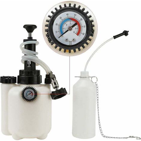 3L Purgeur de Frein Voiture. Purgeur de Liquide de Frein. avec Adaptateur E20. Pression de Service de 10-30 PSI. Bleeder de Frein