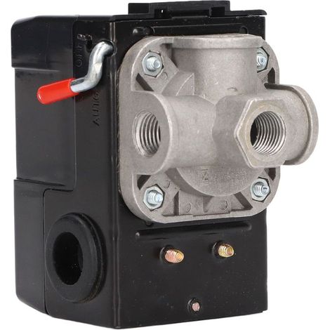 Interrupteur à levier métallique 4 ports pour compresseur, avec déchargeur automatique et fonction marche/arrêt (1/5)