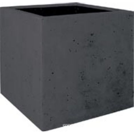 Bac en Polystone Roma Ext. Cube L 50x 50 x H 50 cm Noir - dimhaut: H 50 cm - couleur: Noir