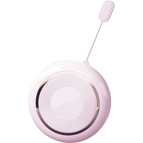 Boîte à médicaments ronde 4 compartiments transparente avec couvercle coulissant pour voyage déplacements professionnels rose abricot (1/5)