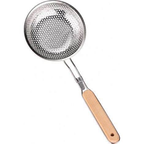 Écumoire en inox à manche en bois 14 cm (1/5)