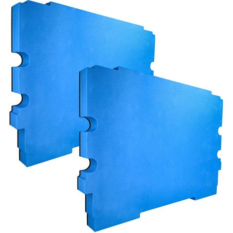 vhbw 2x Insert en mousse compatible avec Makita MakPac 2, 1 coffre à outils - mousse rigide, bleu, 30 mm