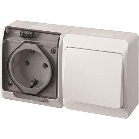 Interruptor Electricidad 16Amp-250V Estanco Conmutador Enchufe Ip54 Abs B (1/2)