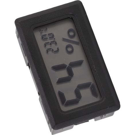 Thermomètre-hygromètre noir avec écran LCD HD numérique, appareil électronique intégré pour casier ou boîte à cigares. (1/5)
