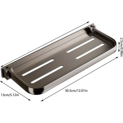 Wandmontiertes, schwebendes Aluminiumregal für Wohnmobile, einfach zu montierendes, ausziehbares Klappregal, platzsparend, kleines, klappbares Wandregal (30 cm) (1/3)