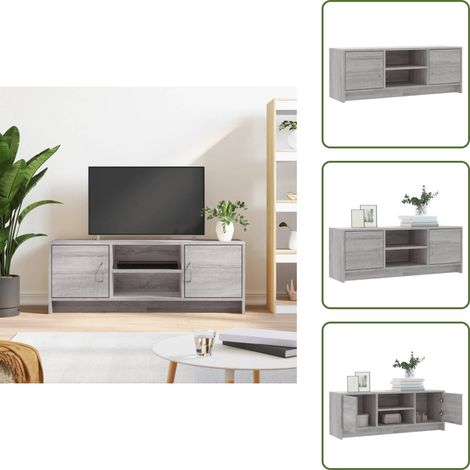Meuble TV sonoma gris 102x30x37,5 cm bois d'ingénierie - Meubles Tv - Meuble Tv - Support Tv - Unité Tv - Meuble Salon (1/5)