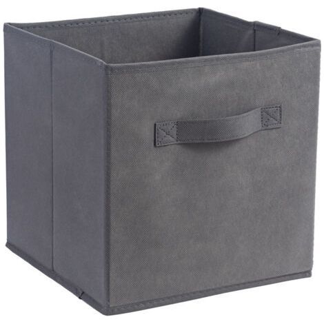 Boîte de rangement grise en non-tissé 27 x 27 x 28 cm - une pièce - Panier de rangement pour la maison (1/5)