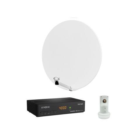 Pack HDSAT Parabole Satellite Fibre Composite Blanche 85cm + LNB Single + Décodeur Satellite ASTRA HD + Carte (1/5)