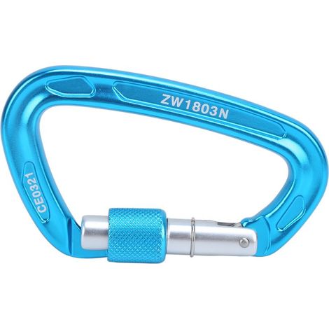 Mousqueton Aviation Aluminium Type D, Connexion Facile, Sécurisé et Durable, Bleu Antidérapant (1/5)