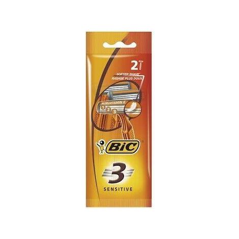 Las maquinillas de afeitar BIC 3 Sensitive están diseñadas con tecnología de triple hoja para un afeitado cómodo y apurado. Las cuchillas están reforz