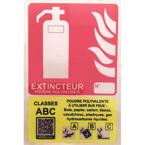 Panneaux Extincteur Plexi Classe ABC avec QRcode de formation (1/3)