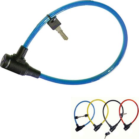 MASTER LOCK Cable Antivol Vélo [65 cm Câble] [Clé] [Extérieur] [Couleur Aléatoire] 8169EURDPRO - Idéal pour Vélo, Vélo Electrique, Skateboard, Poussettes, Tondeuses et autres Equipements