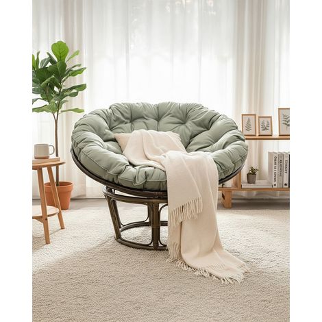 Papasan - Fauteuil en rotin avec coussin Rattan