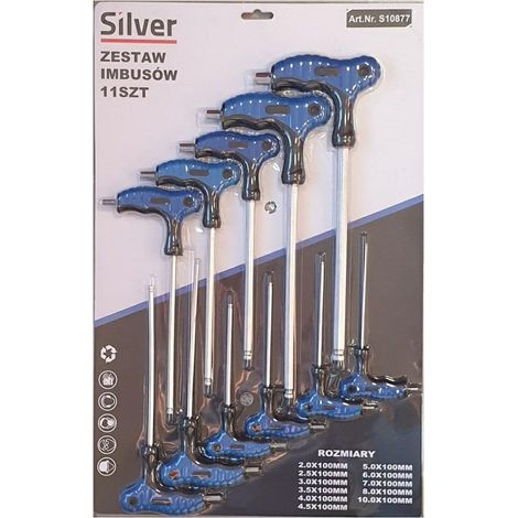 Clés, marteaux, tournevis coudés, tournevis Allen (11 pièces), T2 à T10 longs