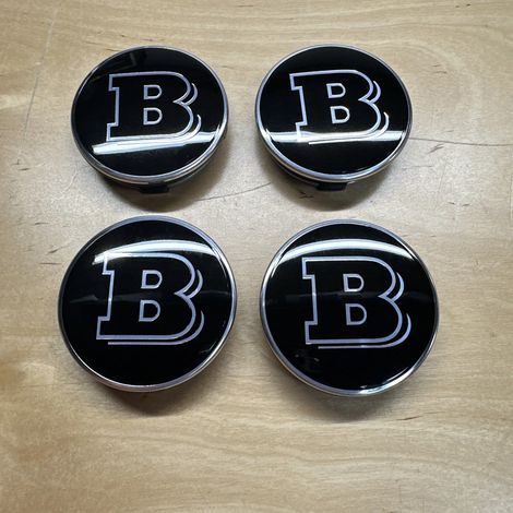 Brabus Mercedes 75mm Radnabenkappen, 4er-Set, kompatibel mit ABCESG, CLA, CLS, SLK, ML und AMG Modellen. (1/3)