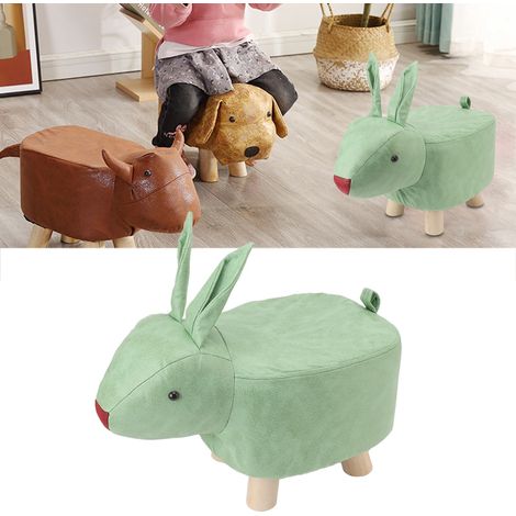 Tabouret bas mignon et tendance, parfait pour les enfants paresseux, pour une utilisation à la maison, avec un joli motif de lapin, un banc à chaussures en forme d'animal de dessin animé et une couleu (1/5)