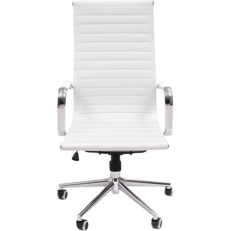 Sillón de despacho MANAGER, tapizado en polipiel, base color cromo, respaldo alto, 64x62x105/115 cm PP BLANCO (1/5)