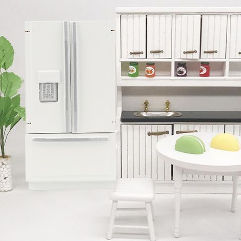 Piano Droit Miniature 1:12 Pour Maison De Poupée - Bois, 13 Cm, Avec Tabouret - Blanc