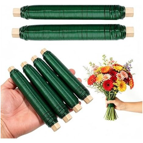 Lot de 6 Rouleaux Fil de Fer Vert 0,5 mm x 35 m (1/5)