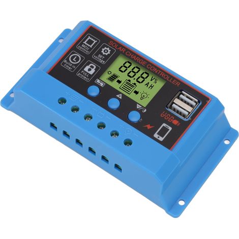 Contrôleur de charge solaire 12 V/24 V avec écran LCD pour panneau lumineux de signalisation (10 A)