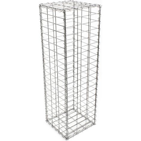Wiltec – Gabion 100 x 50 x 30 cm – Maille 5 x 10 cm – Mur décoratif en pierre – Brise-vue jardin – Grillage galvanisé résistant aux intempéries