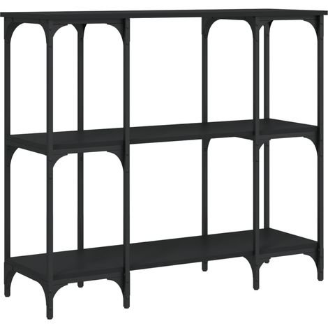 Table console，Table d'appoint，Bout de canapé，Meuble d'entrée noir 102x35x90 cm bois d'ingénierie