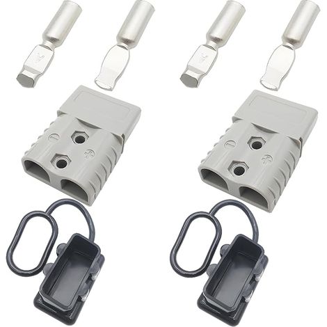 Connettore per batteria, CESFONJER 120A 600V Kit di connettori rapidi per batteria, per auto, furgoni, motociclette (grigio) (1/5)