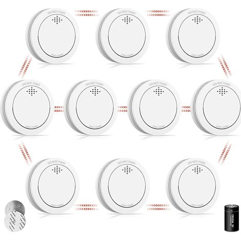 Détecteur de fumée avec Support magnétique, Alarme Incendie connectée avec Batterie remplaçable, Alarme sonore de 85 DB, Fonction Silence pour la Maison (1/5)