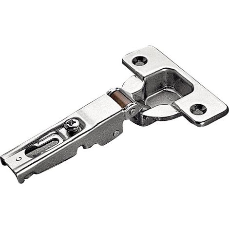 Charnière invisible à visser non clipsable coudée 9mm finition argent - SALICE - C9A6L99