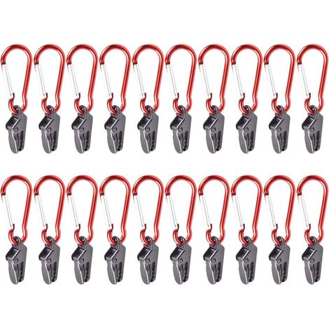 Lot de 20 pinces en plastique pour auvent, bâche, tente, coupe-vent – DELKEVIC (1/5)