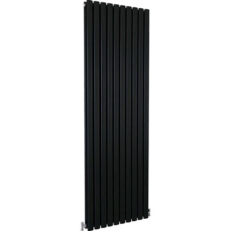 SKY Bathroom Oval Column Radiator Vertical 1800x590mm Double Black (1/5)