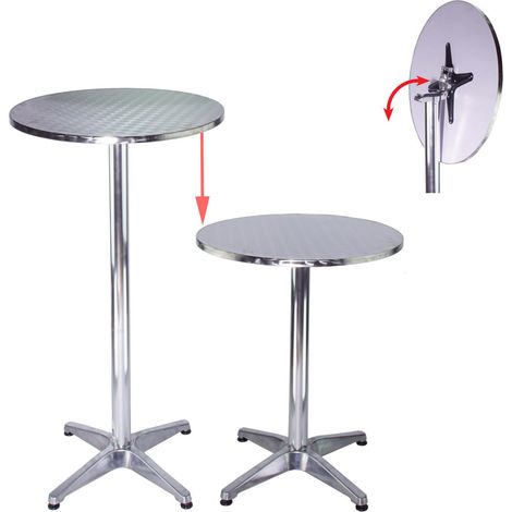 Stehtisch 2in1 höhenverstellbar 70/115cm Ø60cm Aluminium Bistrotisch Bartisch (1/5)