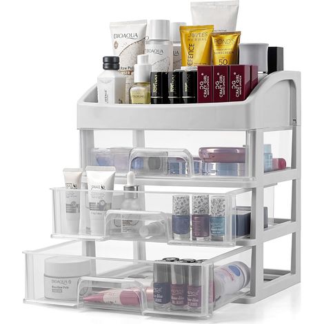 Makeup Organizer with Drawers - Makeup & Cosmetic Storage for Bathroom - Vanity Storage - 3 Drawer Storage Box (1/5)