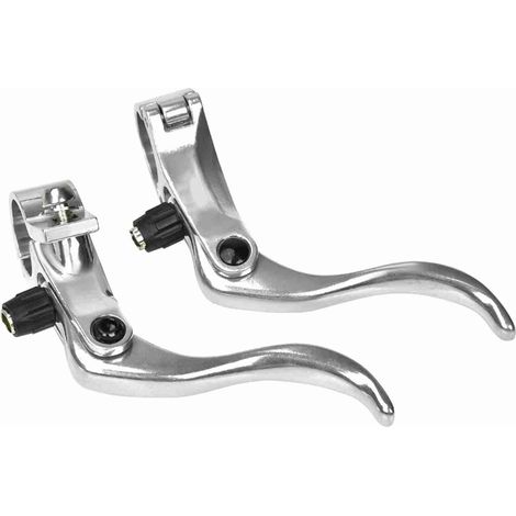 Set di 2 leve freno per mountain bike in lega di alluminio color argento: accessorio per ciclismo leggero e robusto. (1/5)